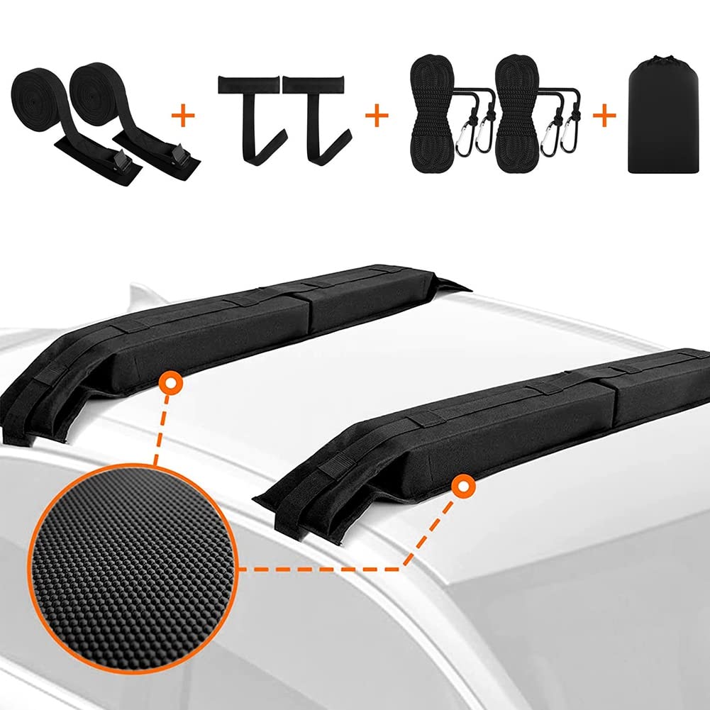 LOZJOKAD Soft Roof Rack Pads for Kayak, Surfboard & SUP - Universal Car Luggage Carrier Accessories | Perfect for Outdoor Adventures, Camping & Water Sports