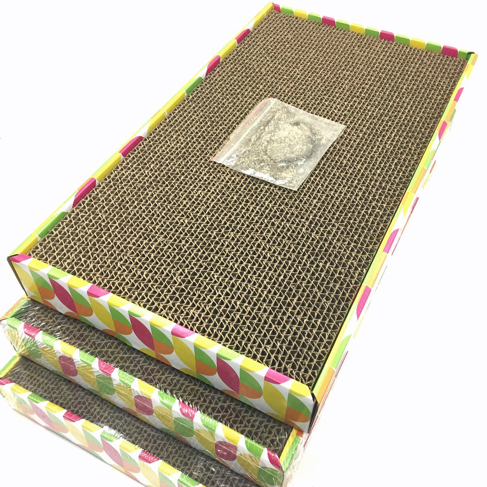 Premium Cat Scratcher Cardboard with Catnip - 3-Pack Wide Scratching Pads for Cats - Durable Cat Scratcher Toys for Indoor Kittens - Perfect for Sofa Protection & Stress Relief