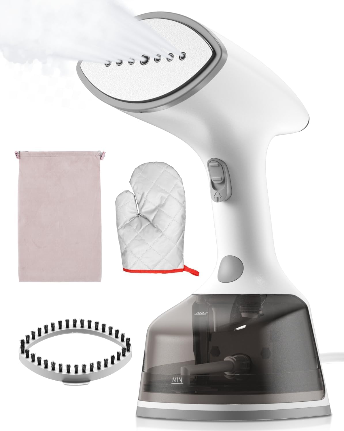 1500W Handheld Clothes Steamer - 30 Second Quick Heat Fabric Wrinkle Remover with Smart LCD Display | 2-in-1 Garment Steamer & Iron with 300ml Water Tank & Fabric Brush | Auto Shut-Off for Safety | Perfect for Travel, Home Use & Professional Clothing Care