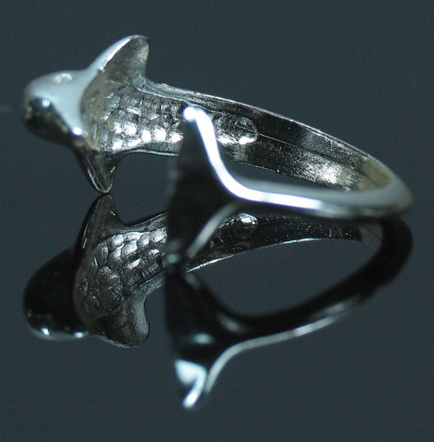 Sterling Silver Dolphin Ring - Open Band Design - Available in Sizes 6, 7, 8 & 9 - Perfect for Beach Lovers & Ocean-Themed Jewelry Gifts