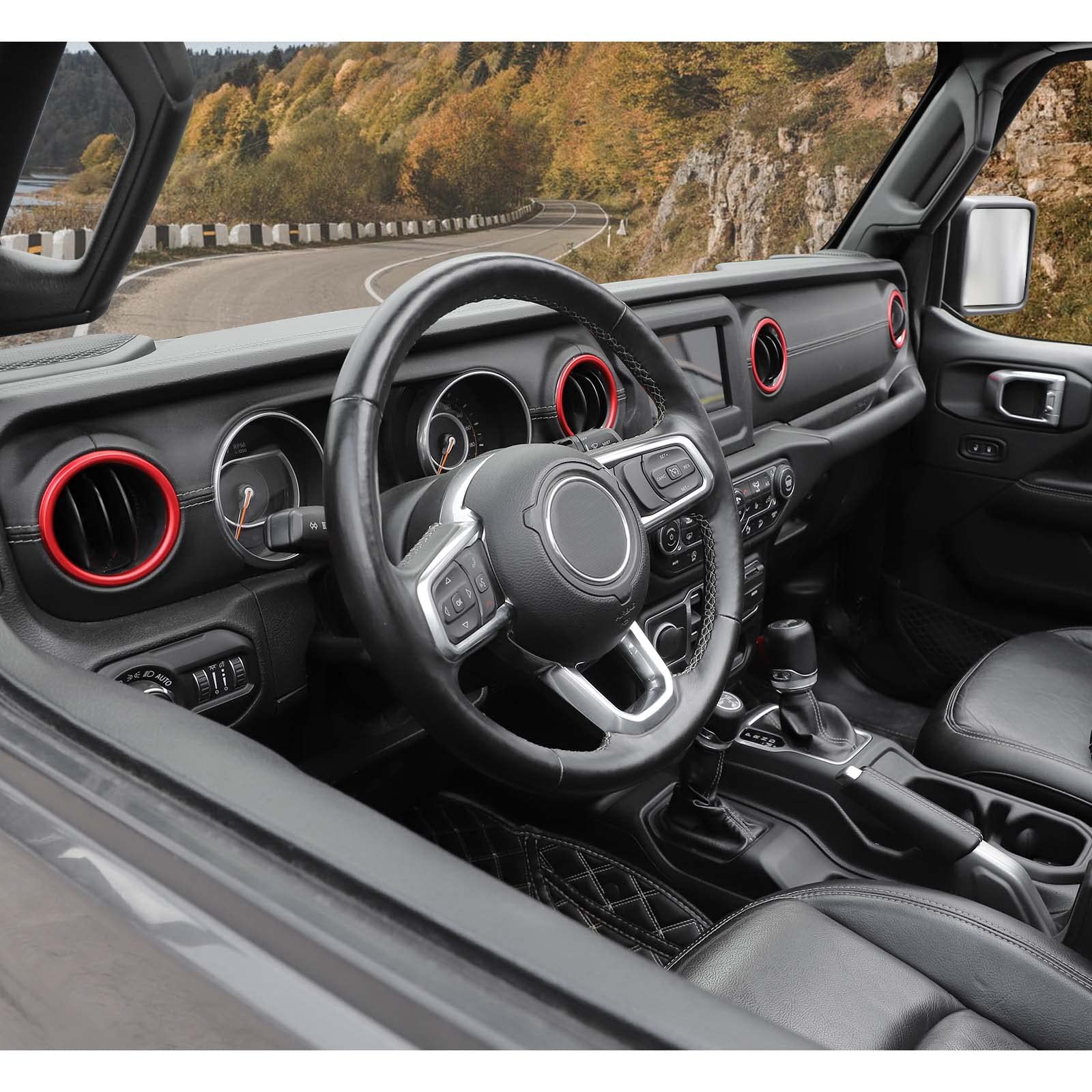 Jeep JL Dash Air Vent Outlet Bezel & Ventilation Grille Trim - Red Aluminum Alloy Interior Accessories for 2018-2023 Jeep Wrangler JL/JLU & Gladiator JT | Upgrade Your Ride's Style & Airflow