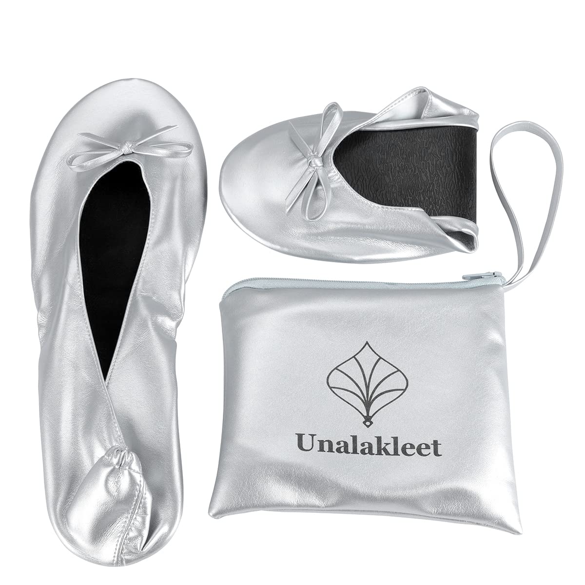 Foldable Ballet Flats for Women - Roll Up Slippers with Pouch | Comfortable Wedding Shoes & Travel Flats | Perfect for Brides, Travel, and Casual Wear
