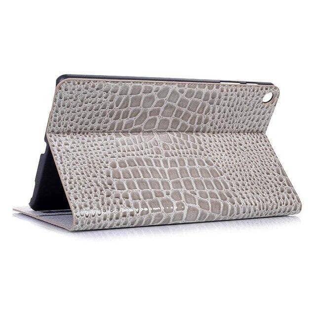 Premium Crocodile Pattern PU Leather Folio Case for Samsung Galaxy Tab A 10.1 (2019) T510 T515 - Slim Protective Cover with Stand & Card Slots - Perfect for Work, Travel and Home Use