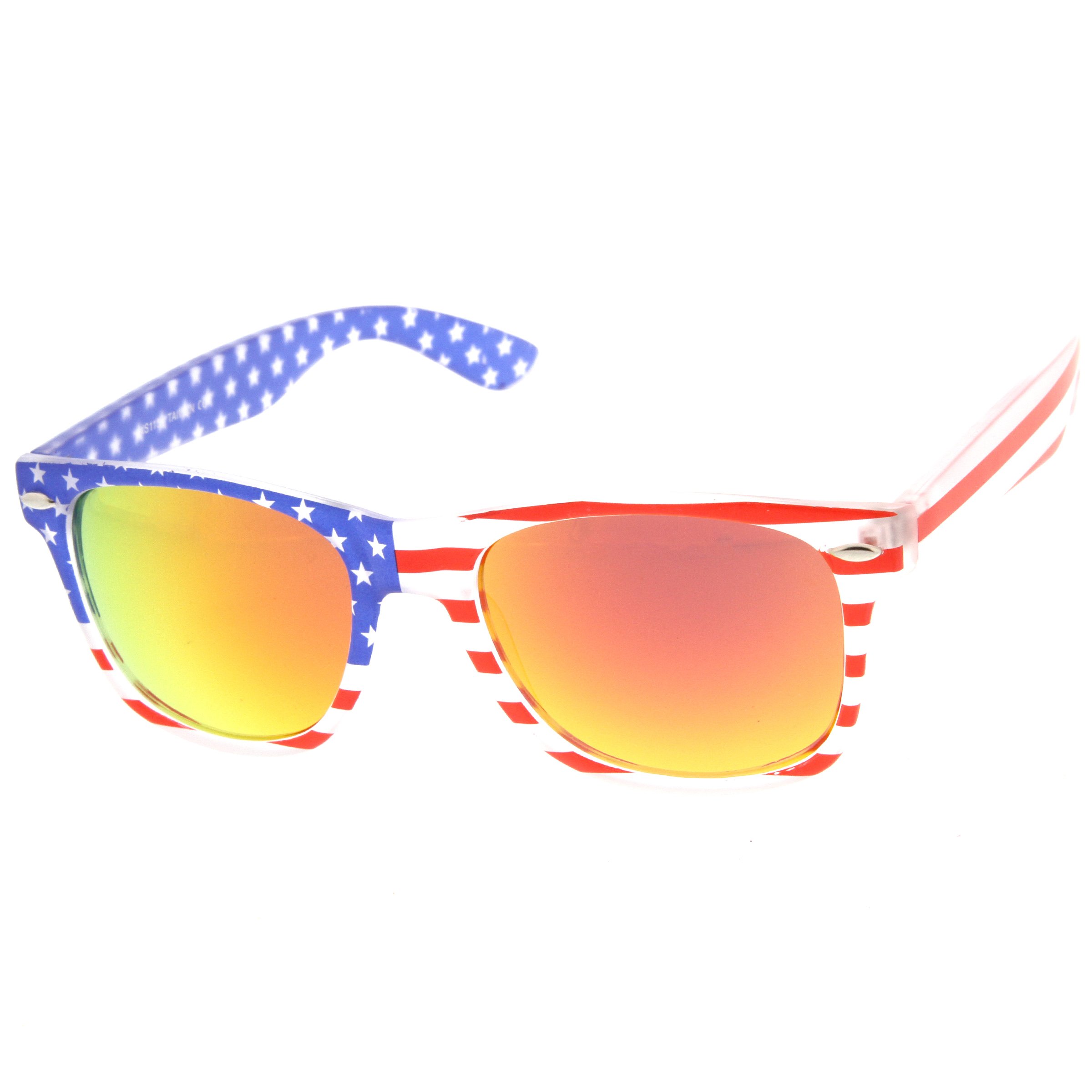 USA Flag Patriotic Sunglasses - Mirror Lens for Outdoor & Sports