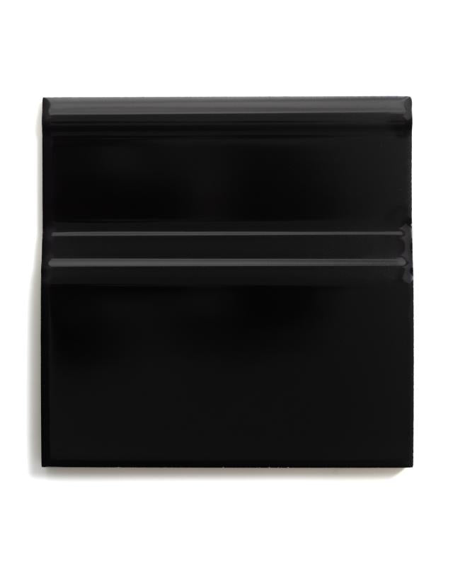 Black Glossy 15x15cm Victoria Baseboard Tile - Perfect for Bathroom, Kitchen & Flooring Renovations