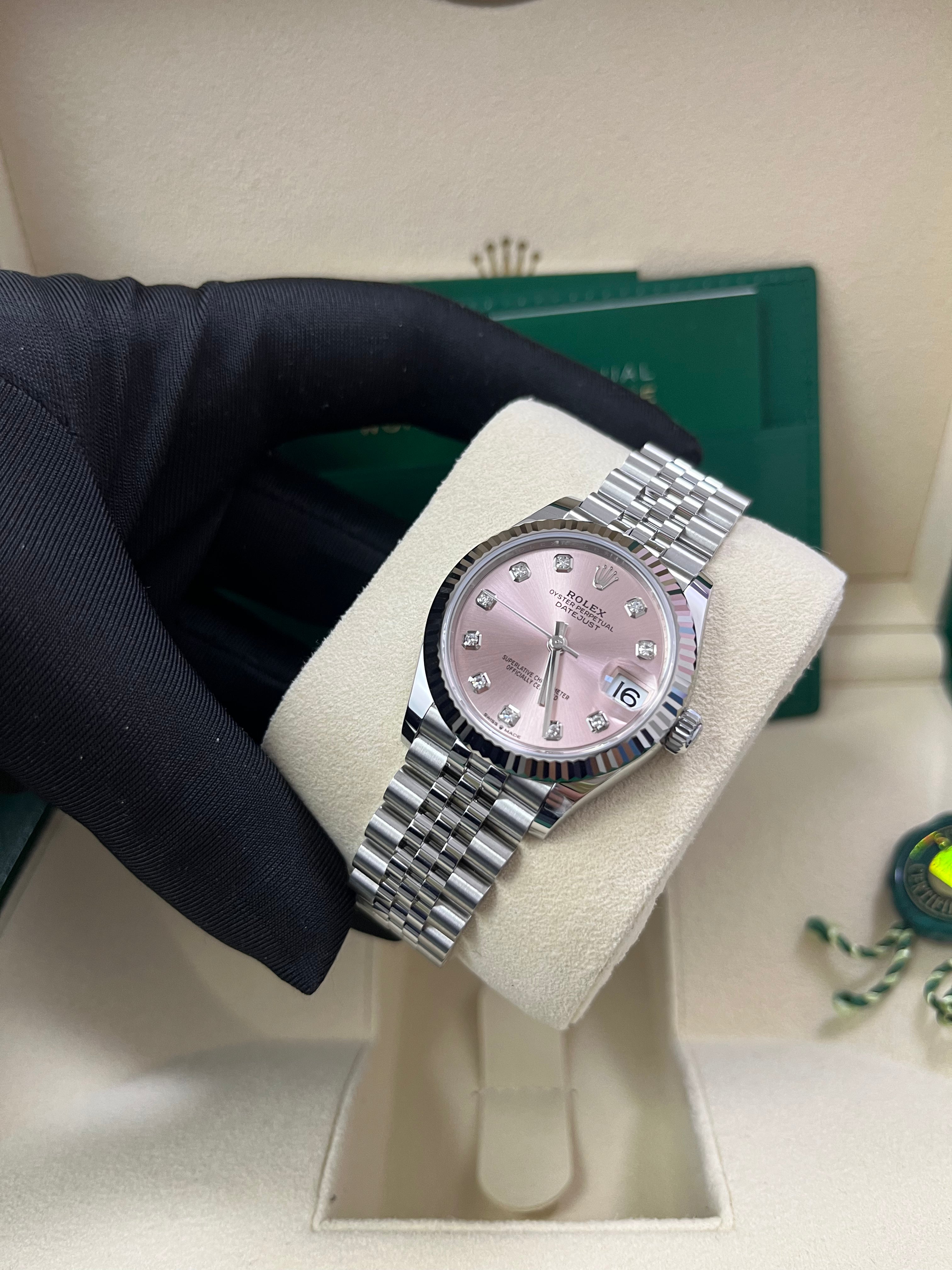 Rolex Datejust 31mm Women's Watch - Fluted Bezel, Pink Diamond Dial, Jubilee Bracelet (Model 278274) | Luxury Timepiece for Special Occasions, Business Meetings & Gift Giving