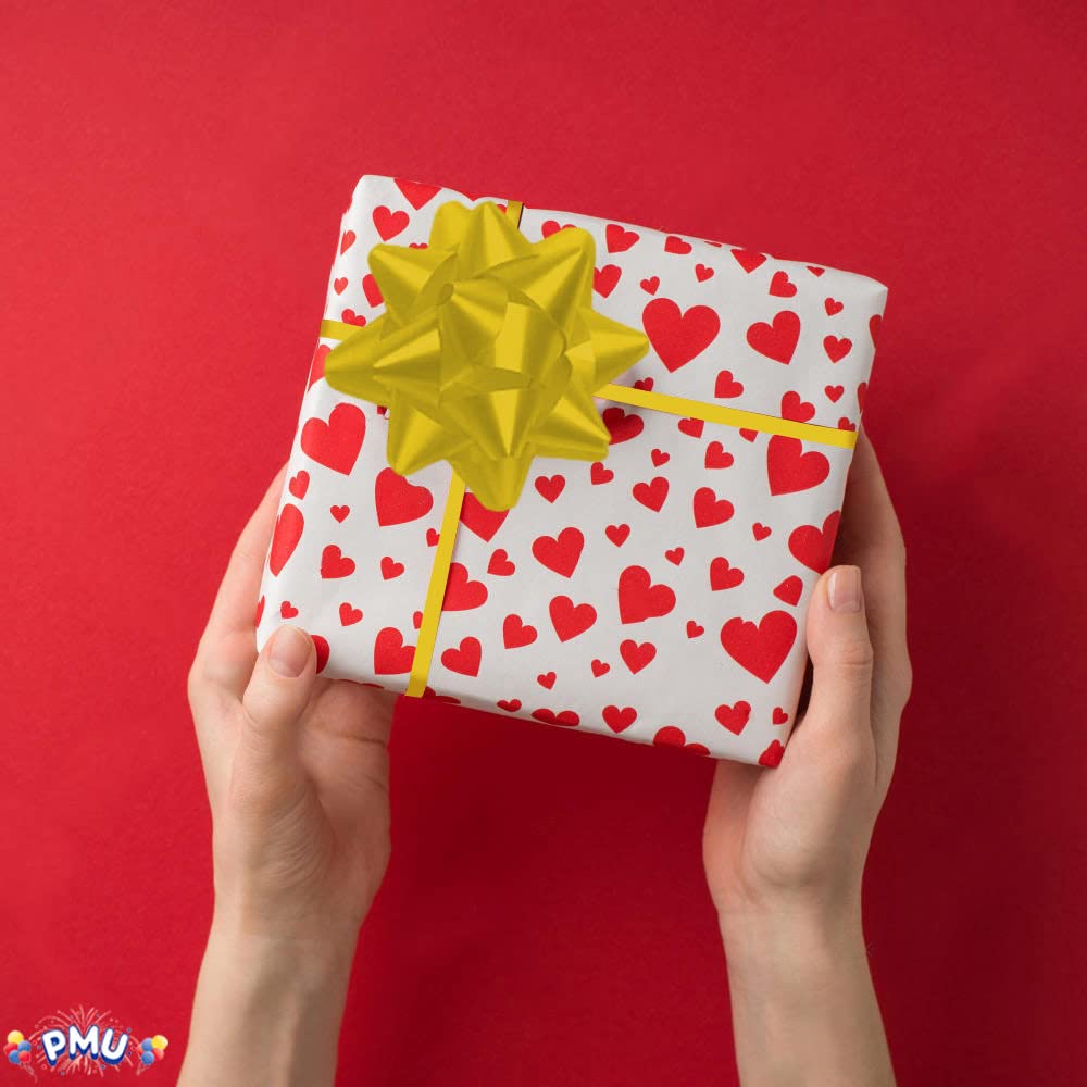 PMU Decorative Star Gift Bows 3-3/4 Inch Medium Yellow (12-Pack) - Perfect for Christmas Presents, Party Decorations & Gift Wrapping