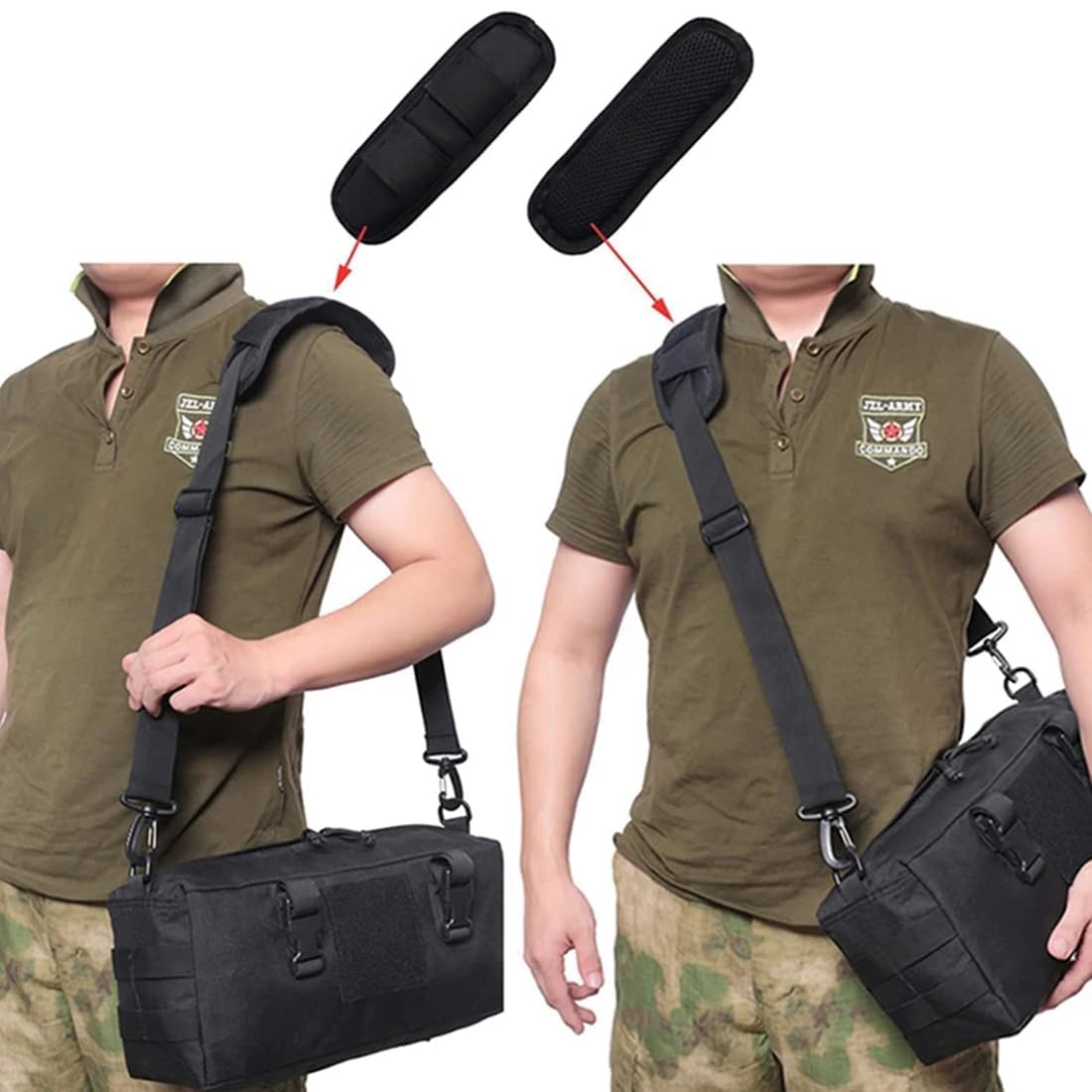 **Detachable Shoulder Strap Pad - 2 Pack Comfortable Cushion for Backpacks, Cameras, Laptops, Messenger Bags & Rifle Slings - Ideal for Hiking, Travel & Outdoor Activities**