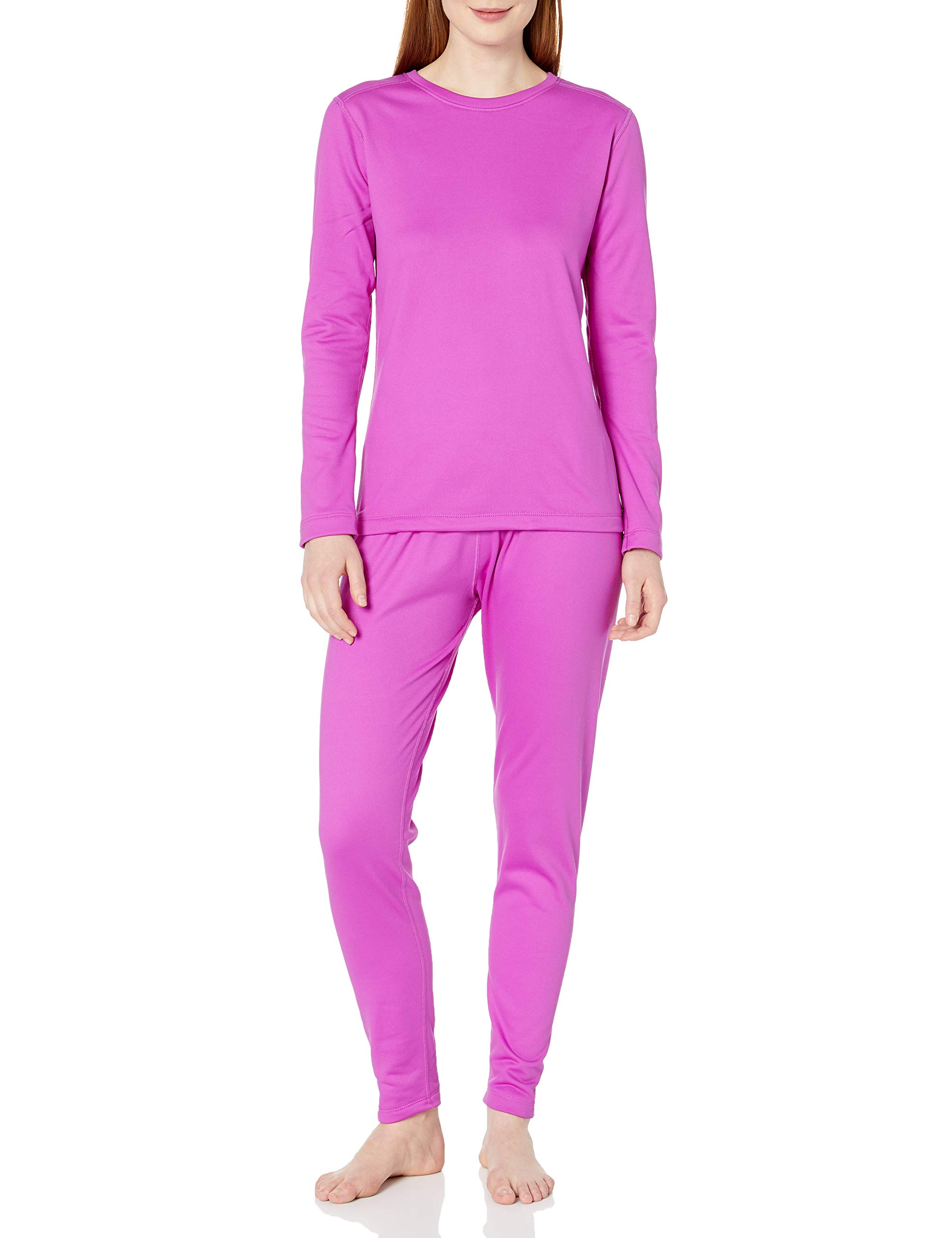 Fruit of the Loom Women's Fleece Lined Thermal Underwear Set - Soft Warm Long Johns for Winter, Cold Weather Base Layer - Perfect for Skiing, Snowboarding & Outdoor Activities