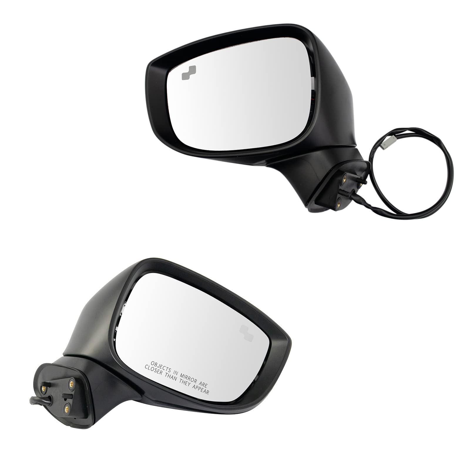 TRQ Driver & Passenger Side Mirror Set with Heat, Manual Folding & Blind Spot Indicator - Compatible with 2017-2023 Mazda CX-5 (MA1320200, MA1321200) - Perfect for Winter Driving & Enhanced Safety