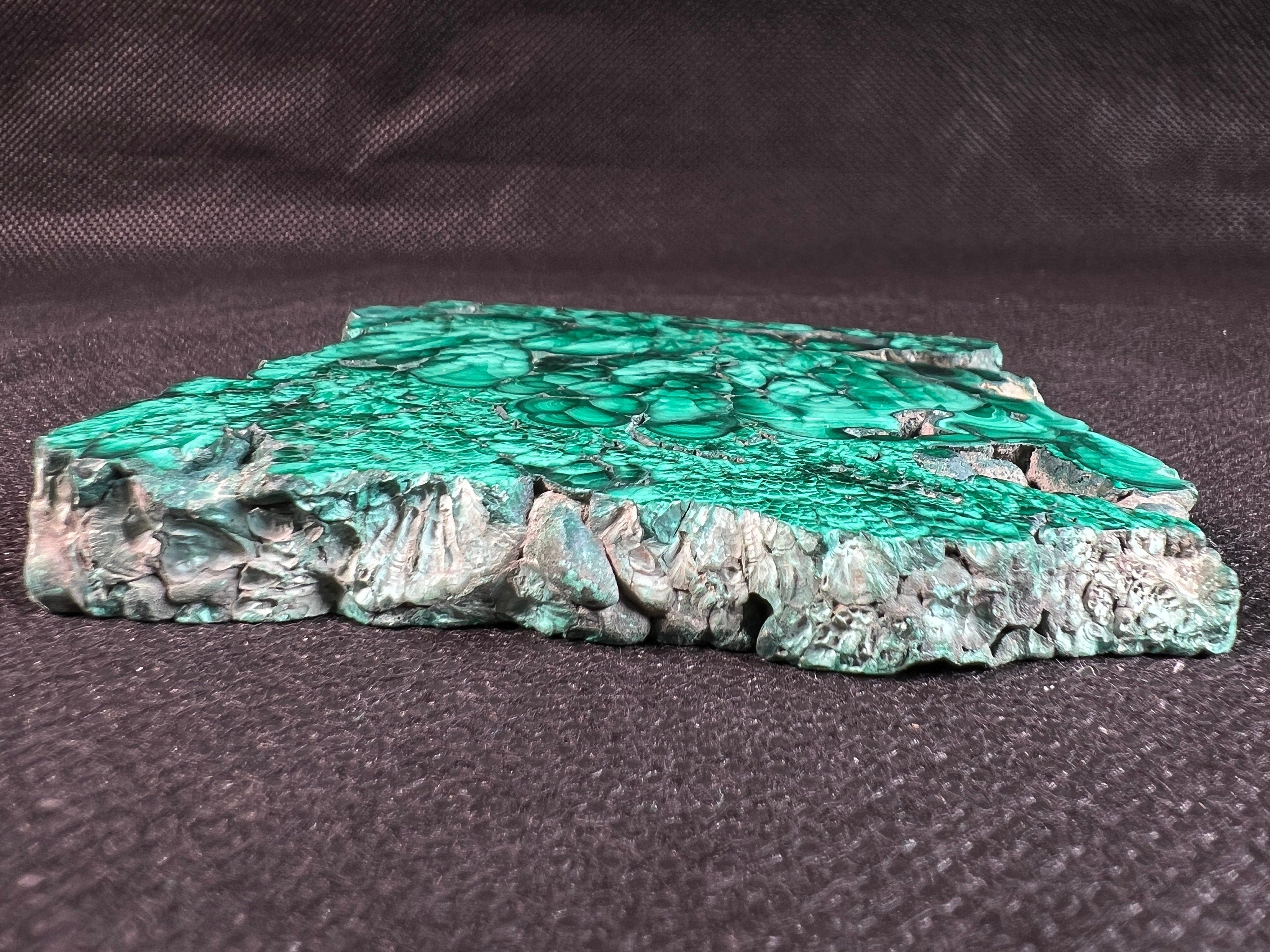 Premium MALACHITE Crystal Slab - Natural Green Malachite Stone for Jewelry Making, Unique Spiritual Gift, Home & Office Decor (50407) - Perfect for Meditation, Healing Crystals Collection & Feng Shui Decorations