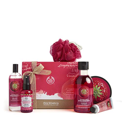 The Body Shop Juicy Strawberry Premium Gift Set - Moisturizing Body Butter, Shower Gel & Lip Balm for Women - Perfect for Birthday Gifts, Valentine's Day & Self-Care Pampering