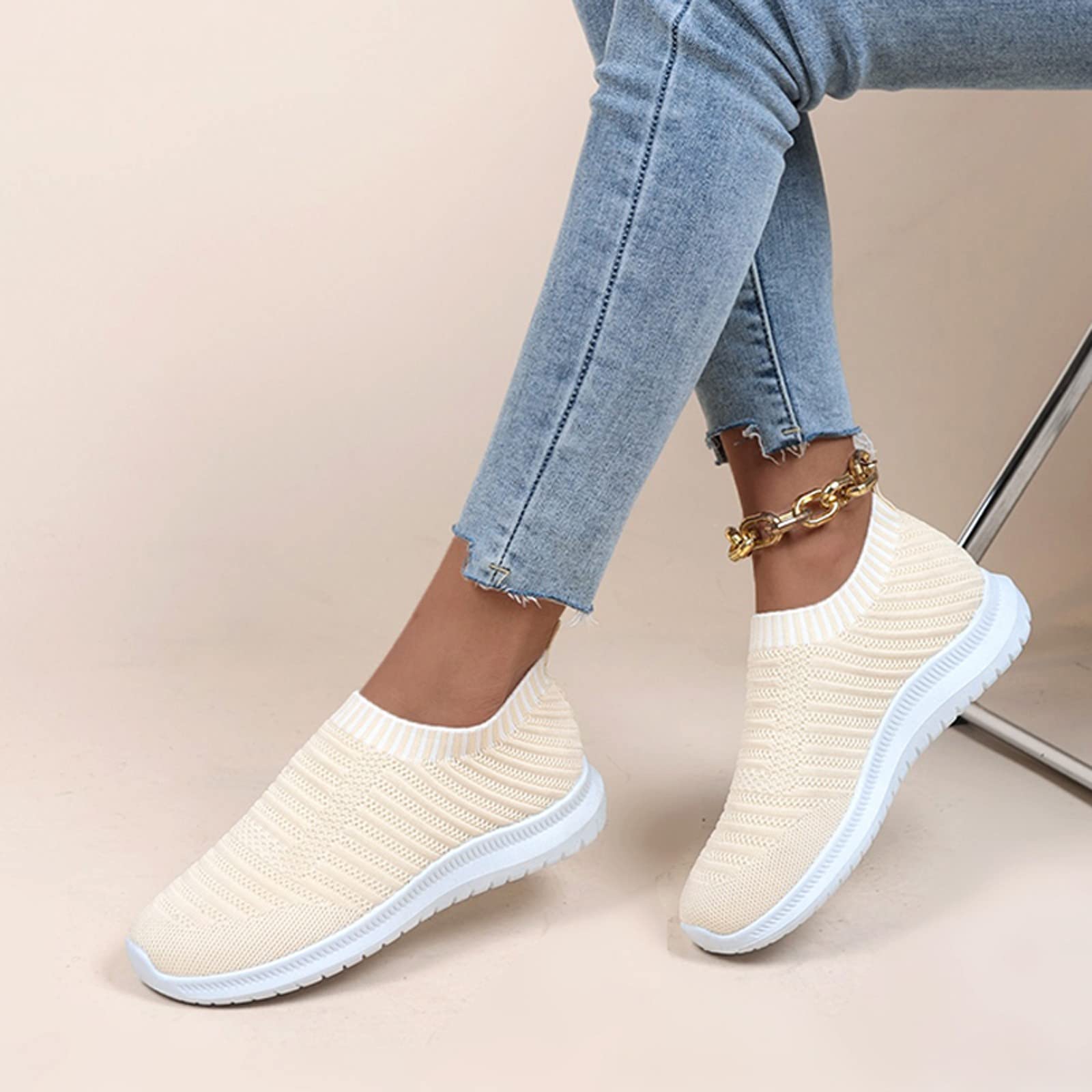 **Women's White Breathable Tennis Shoes - Lightweight Air Cushion Running Shoes for Walking, Cycling, Gym & Outdoor Fitness - Perfect for Hiking, Trekking & Indoor Workouts**