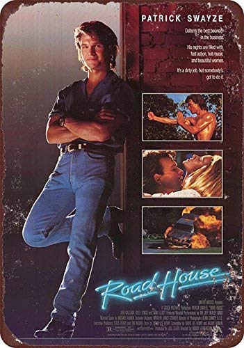 Owesoe 8x12 Road House Movie Poster - Vintage Tin Metal Wall Art for Home, Bar, Garage & Man Cave Decor - Indoor & Outdoor Rustic Metal Signs