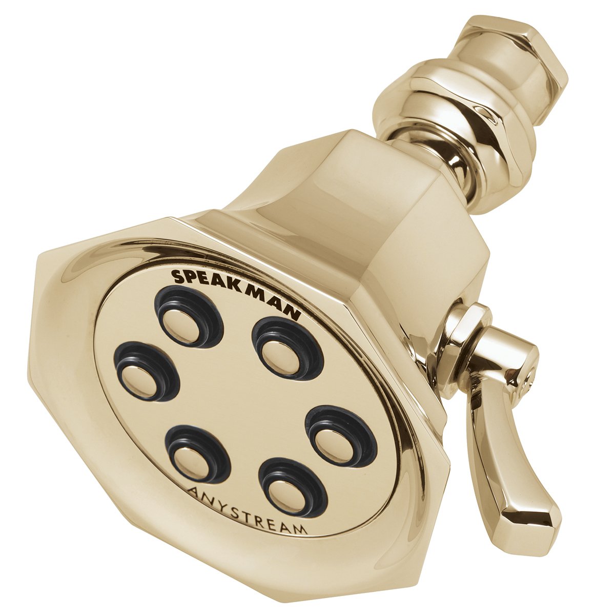 Speakman S-2255-PB Anystream 2.5 GPM High Pressure Shower Head in Polished Brass - Perfect for Bathroom Renovation & Spa-Like Shower Experience