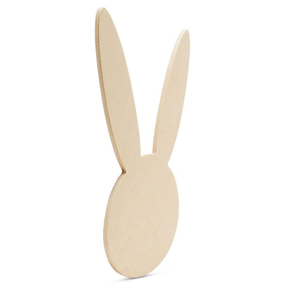 Unfinished Wooden Bunny Face Cutout - 12
