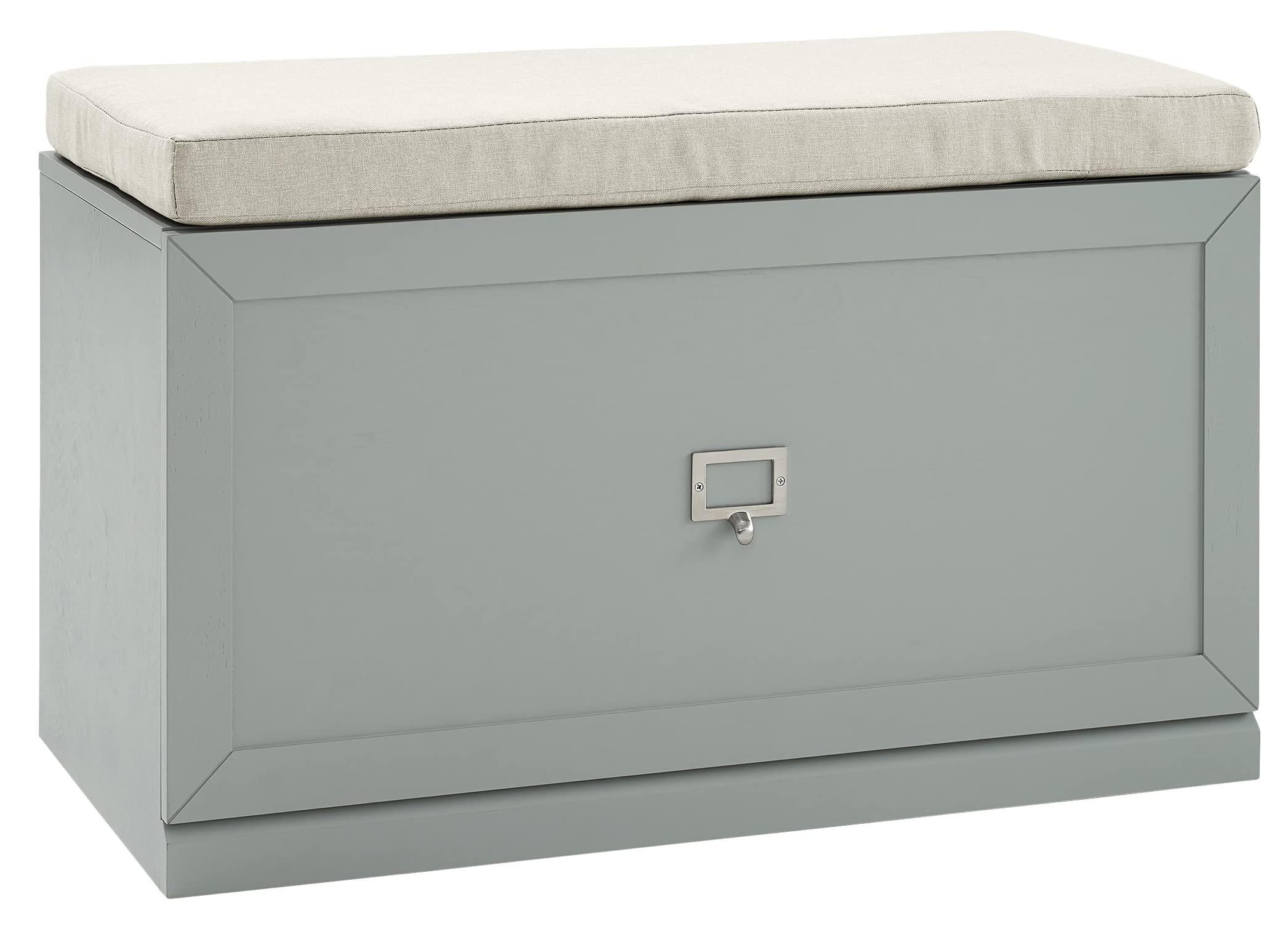 Crosley Harper Entryway Storage Bench with Shoe Rack & Organizer Drawer - Gray Wooden Hallway Bench for Entryway, Mudroom & Bedroom Organization