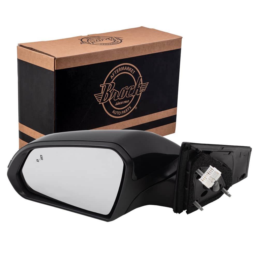 Brock Replacement Heated Power Side Mirror with Turn Signal & Blind Spot Detection for 2018-2019 Hyundai Sonata - Perfect for Winter Driving & Enhanced Safety