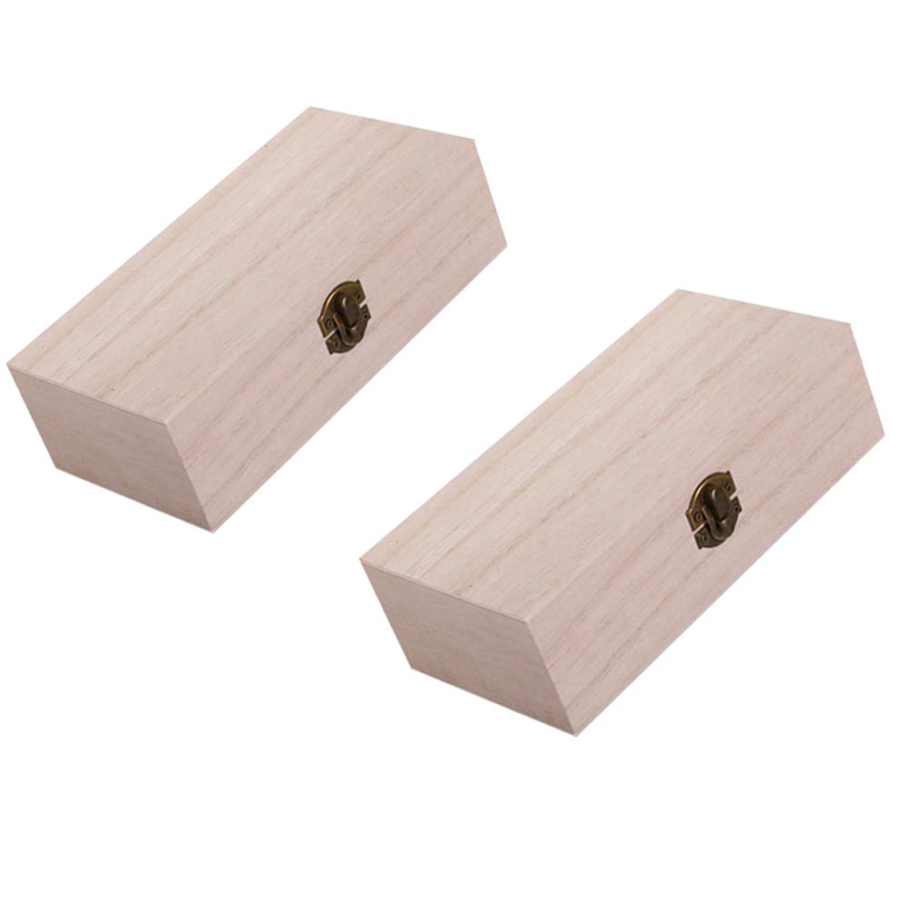 VICASKY 2-Piece Wooden Jewelry Organizer Box Set - Mini Antique Jewelry Storage Tray with Clear Lid, Pirate & Woodsy Themed Decor for Rings, Earrings & Necklaces | Perfect for Bedroom Vanity, Travel & Gift Giving