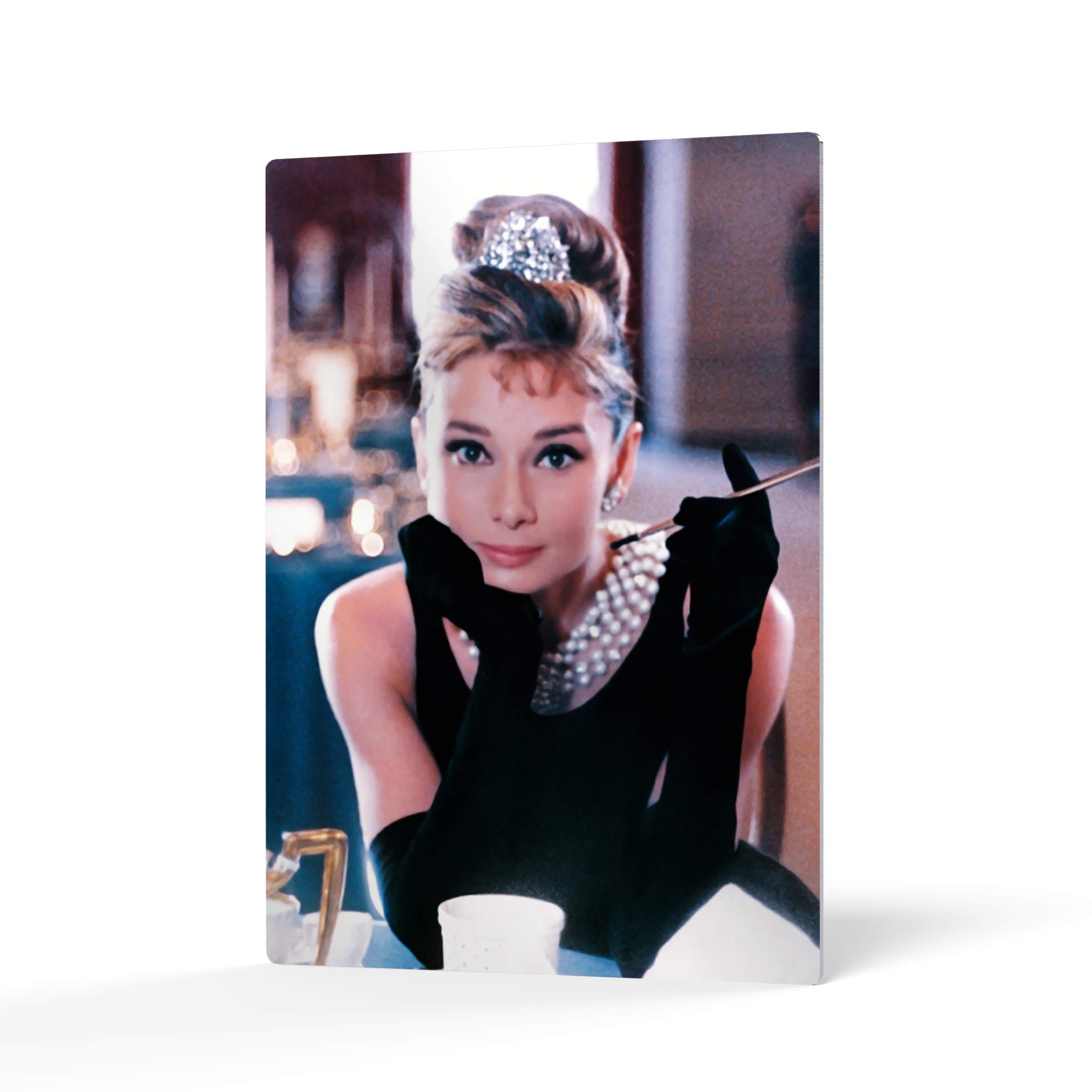 HB Art Design Audrey Hepburn Wall Art - Breakfast at Tiffany's Metal Print Wall Decor (40x30 inches) - Vintage Hollywood Poster for Living Room, Bedroom & Restaurant Decor - Made in USA | Perfect Gift for Movie Lovers & Classic Film Fans