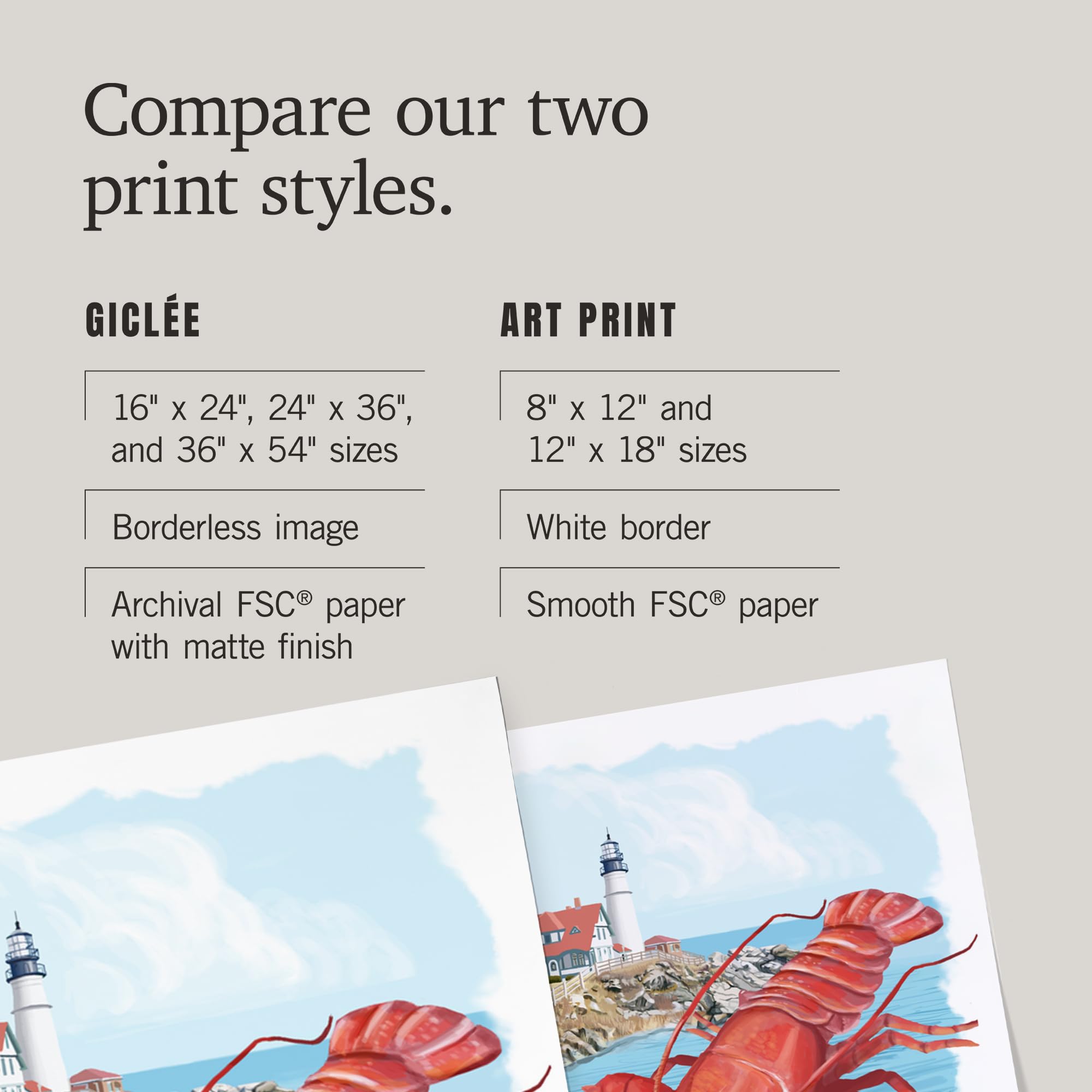 Lantern Press 16x24 Inch Giclee Art Print - Connecticut Coastal Lighthouse & Lobster Scene - Perfect for Beach House Decor & Nautical Themed Rooms