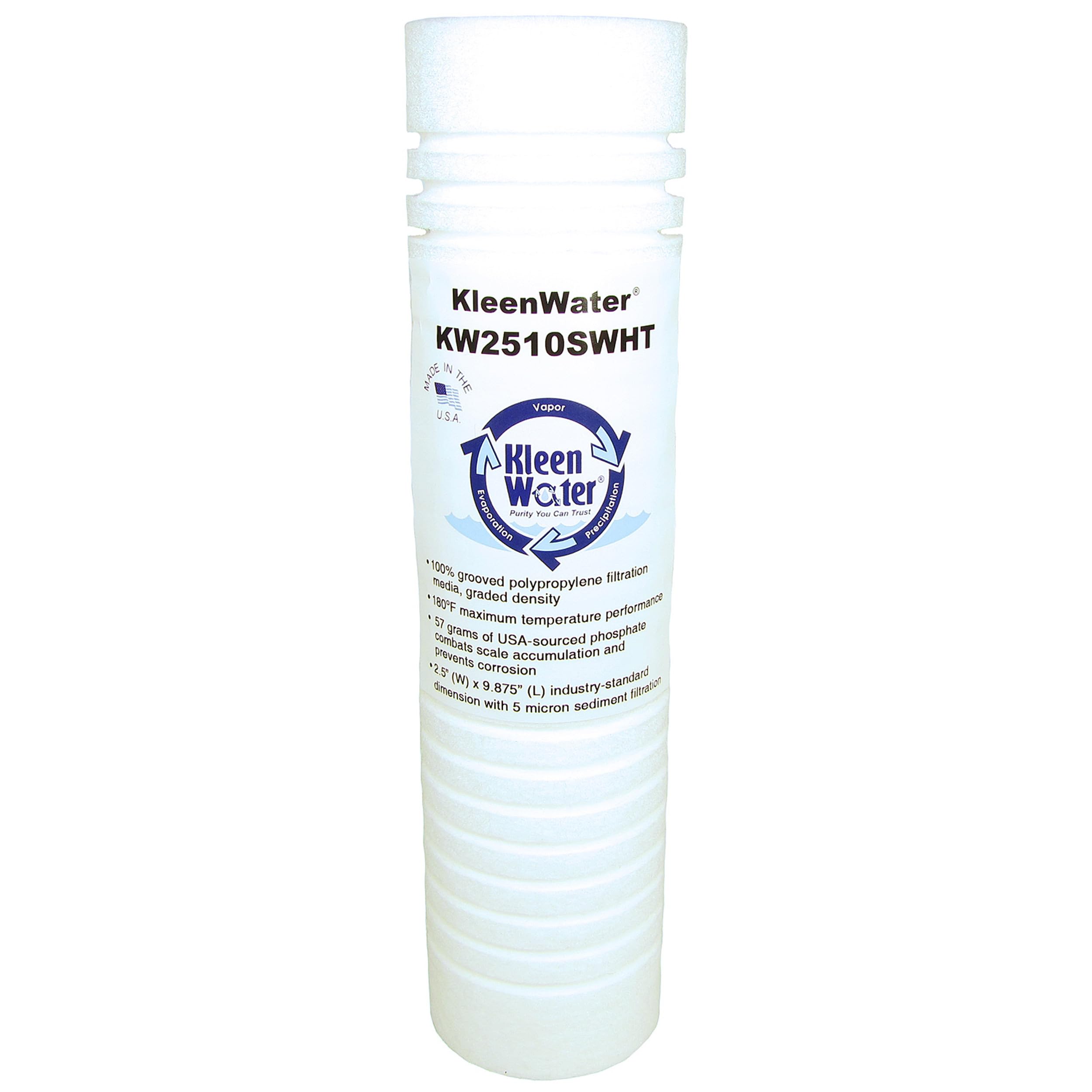 KleenWater KW2510HW Under Sink Dishwasher Water Filter System - Polyphosphate Hard Water Filter for Spot-Free Dishes & Glasses | Prevents Cloudy Film & Scale Buildup | Ideal for Homes with Hard Water Issues