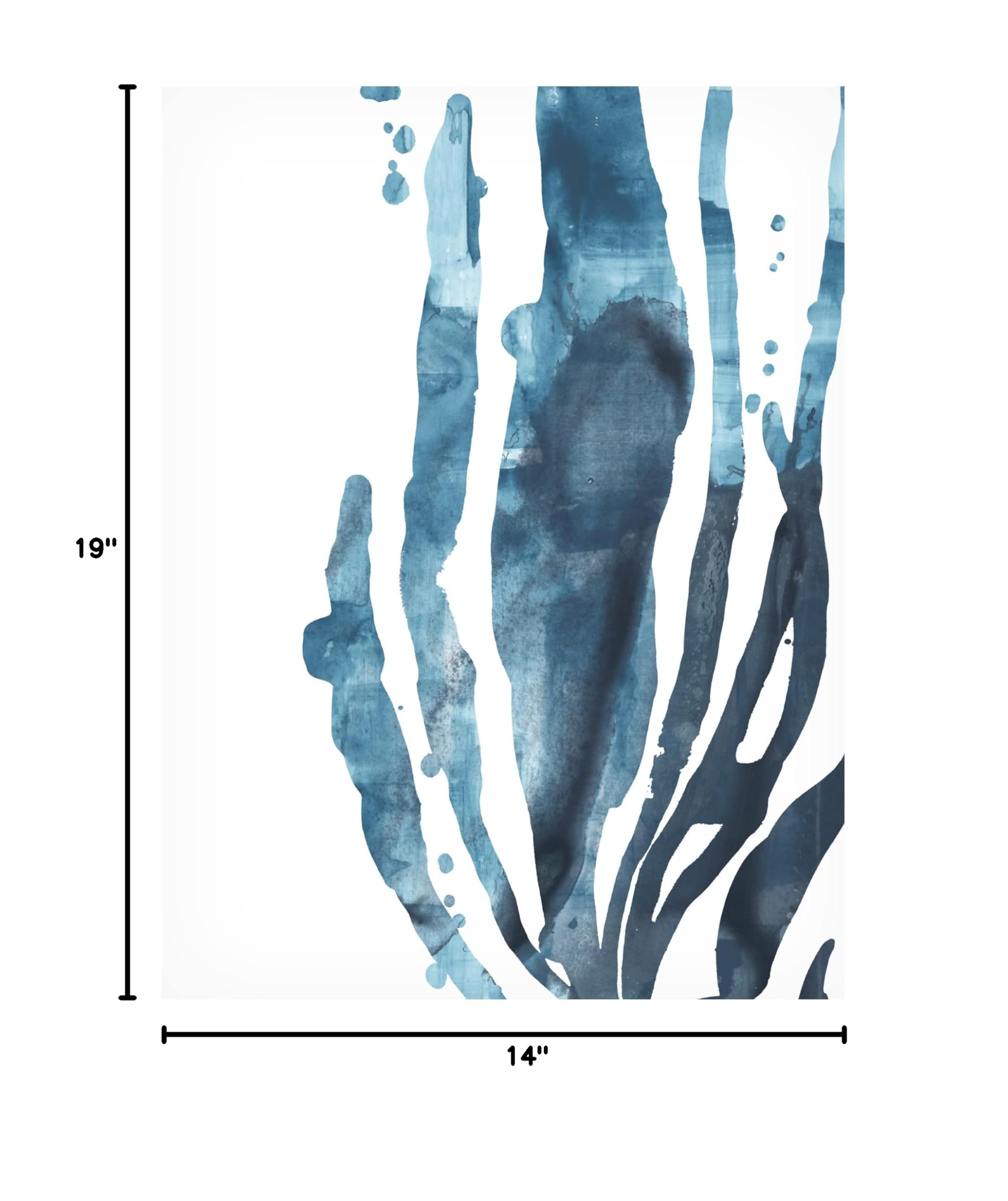 Trademark Fine Art 'Inkwash Kelp IV' Canvas Wall Art Print by June Erica Vess - Modern Oceanic Home Decor for Living Room, Bedroom & Office