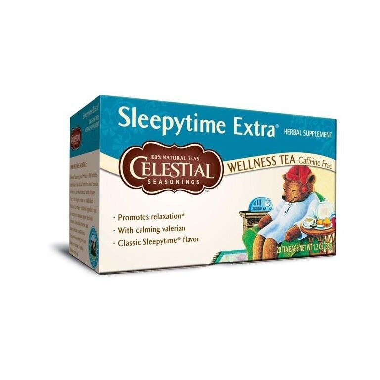 Celestial Seasonings Sleepytime Extra Herbal Tea - 20 Tea Bags - Chamomile & Valerian Root for Relaxation & Better Sleep - Perfect for Nighttime Routine & Stress Relief
