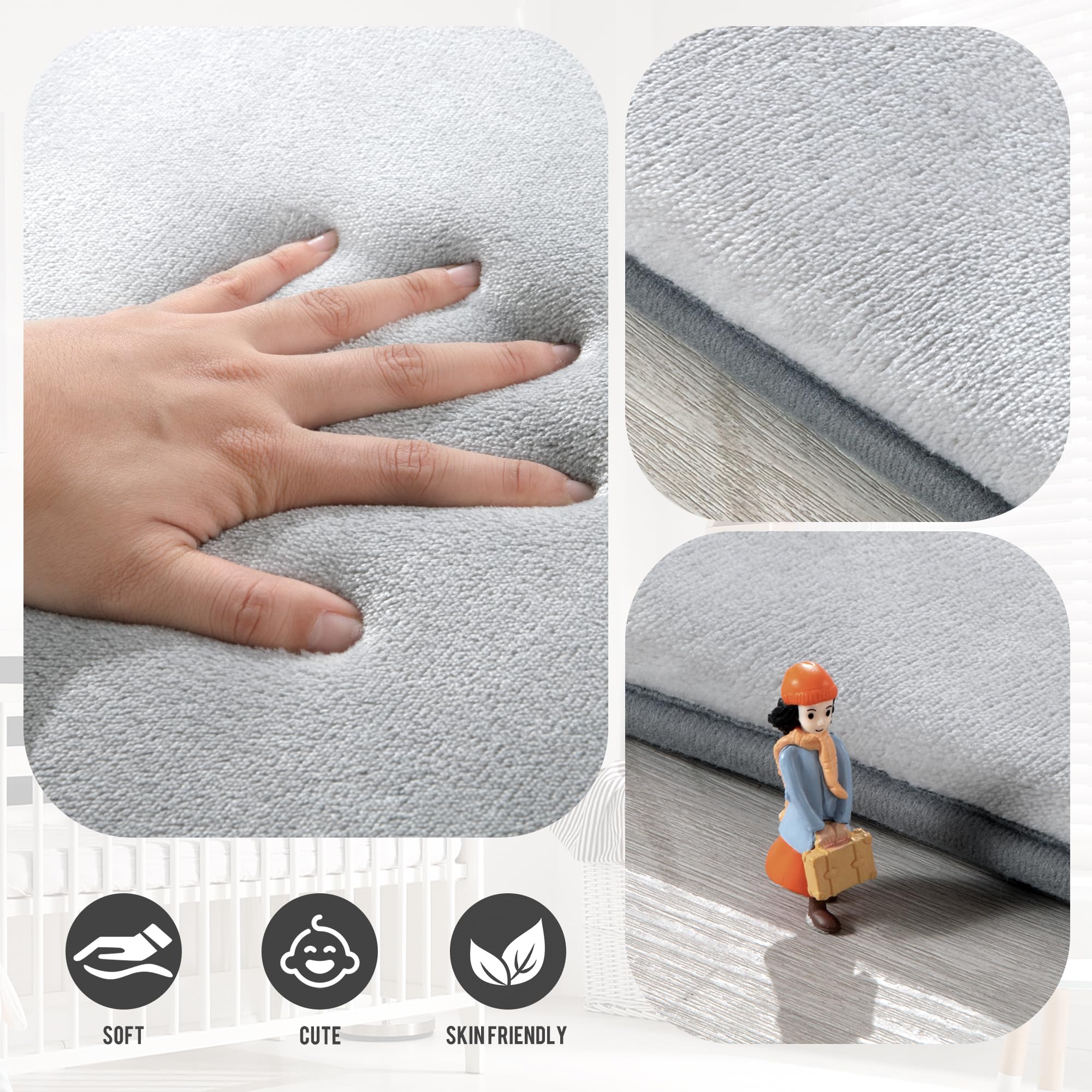HOMBYS 50x50 Inch Thick Memory Foam Play Mat for Babies - 0.8