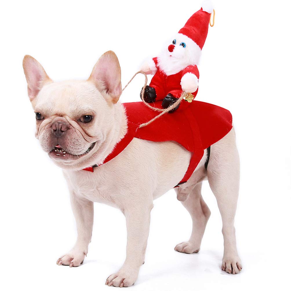 Balacoo Santa Dog Costume - Winter Hoodie for Small Dogs