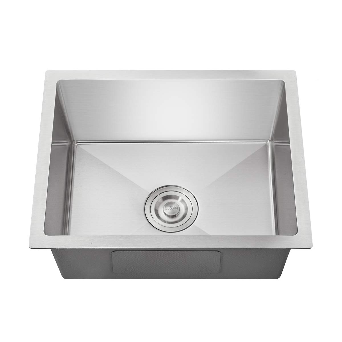 25x18 Inch Drop-in Tight Radius 18 Gauge Stainless Steel Kitchen Sink - Undermount Single Bowl for Modern Home & Restaurant Use