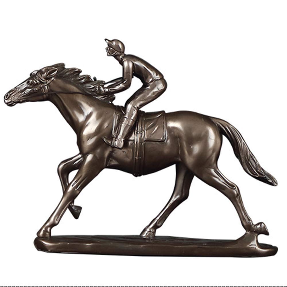 Premium Horse Racing Jockey Statue - Handcrafted Steeplechaser Figurine Sculpture for Home Decor, Birthday & Anniversary Gift - Perfect for Equestrian Enthusiasts & Race Day Decorations
