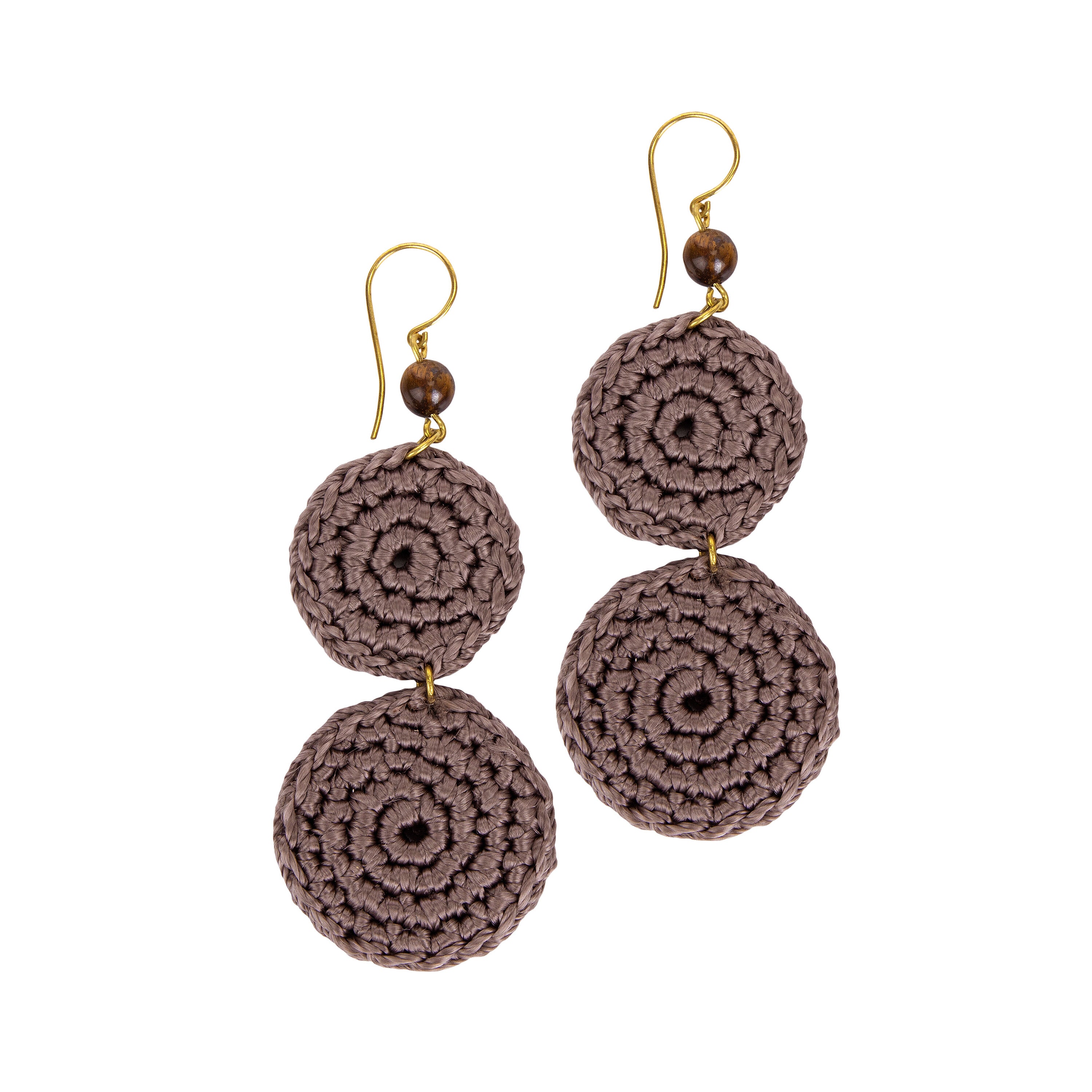Elegant Jasper Double Disc Earrings for Women - Boho Chic Dangle Jewelry for Casual & Party Wear