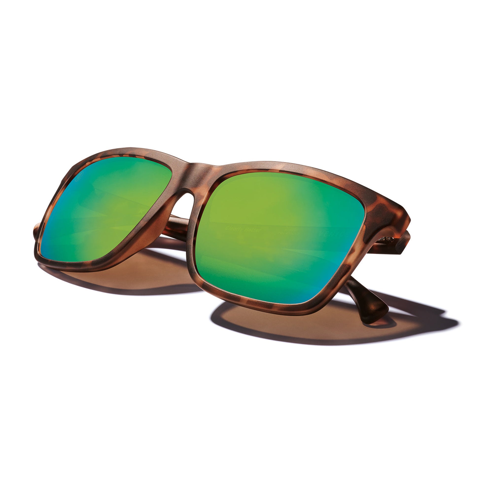 Venice Polarized Sunglasses - Matte Tortoise Frame with Brown 12 Coastal Green Mirror Lenses for UV Protection | Perfect for Beach, Driving & Outdoor Activities
