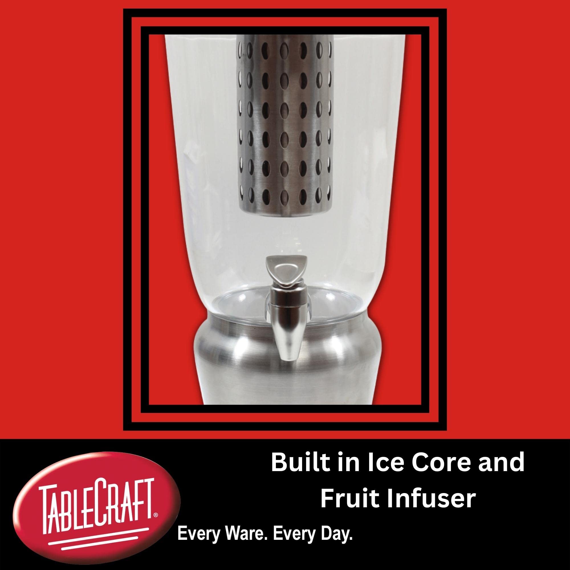 Stainless Steel Single Dispenser Infuser - 1.25 Gallon BPA-Free Water Reservoir | Perfect for Home, Office & Gym Hydration