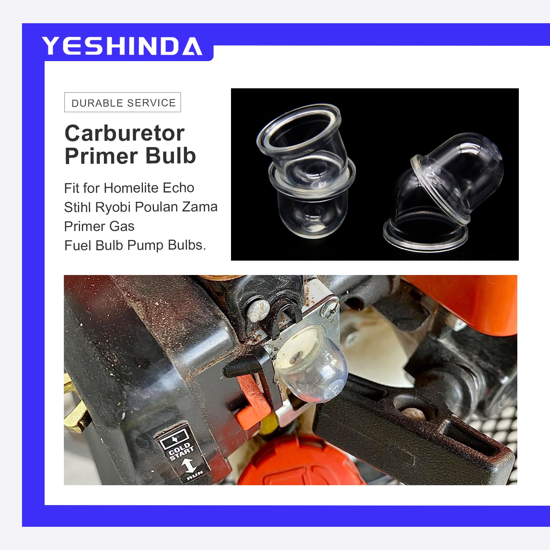 10-Piece Carburetor Primer Bulbs Kit - Compatible with Homelite, Echo, Ryobi, Poulan, Zama - Replacement for Stihl FS46, FS45, FS55, FS40, FS40C, FS50, FS90 String Trimmer - Perfect for Lawn Mower & Small Engine Repair