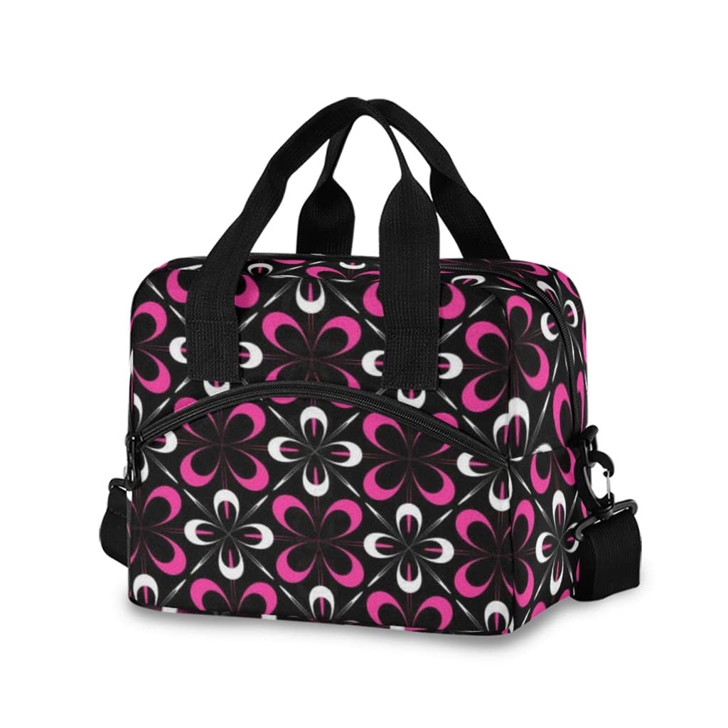 TUJAH Insulated Lunch Bag for Women - Thermal Waterproof Oxford Fabric Tote with Sunflower Print - Perfect for Work, Picnics & Outdoor Activities (29 x 18 x 24cm, Floral Design)