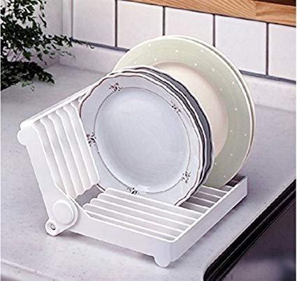 12-Slot Foldable Dish Rack - Space-Saving Kitchen Drainer for Dishes & Utensils