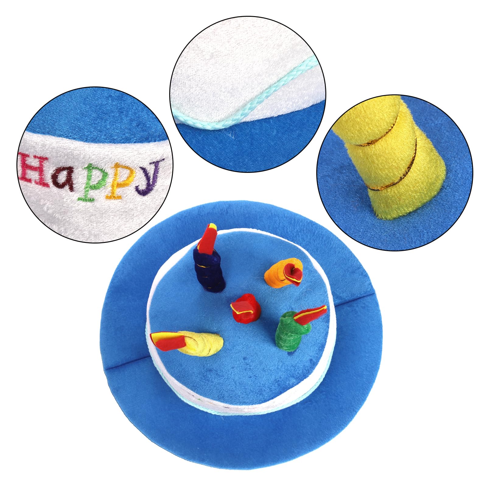 Okllen Birthday Hats Set of 2 for Adults - Plush Cake Party Hats with Fun Sunglasses, Blue & Pink Novelty Headwear for Birthday Celebrations | Perfect for Birthday Parties, Bachelorette Events & Costume Themes