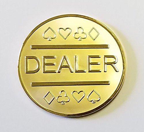 Premium Gold Plated Metal Poker Dealer Button for Texas Hold'em, Casino Nights, and Home Game Tournaments