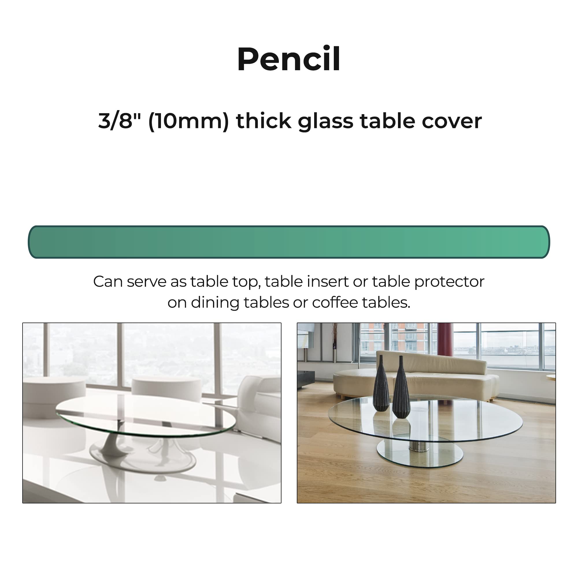 Tempered Clear Round Glass Table Top 18