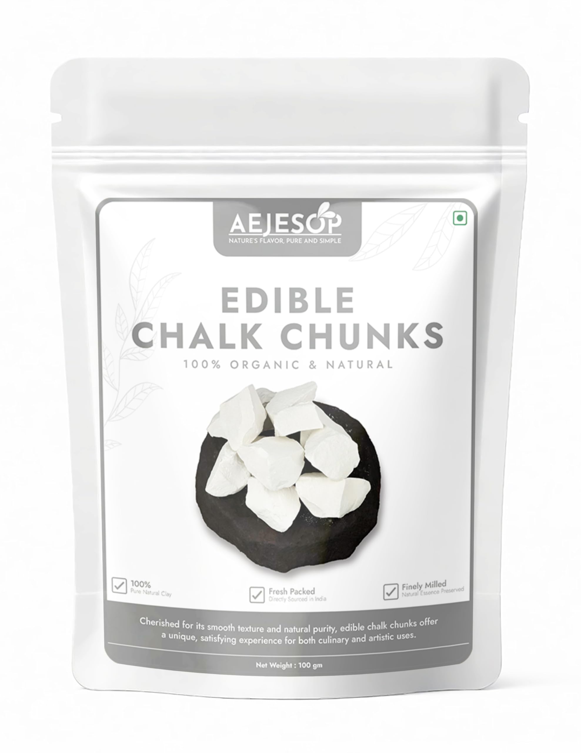 KRAM Edible Chalk Chunks - Natural Calcium Supplement, 3.5oz (100g) - Perfect for Pregnancy Cravings, Baking Decorations & Sensory Play