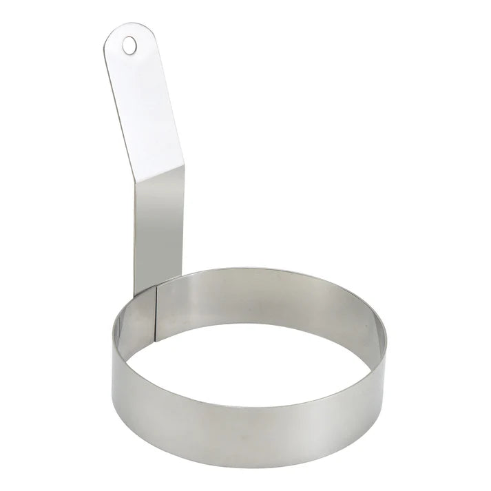 Winco 4 Round Egg Ring - Stainless Steel Non-Stick Pancake & Egg Mold for Perfect Round Eggs - Ideal for Breakfast, Sandwiches & Burgers (EGR 4)