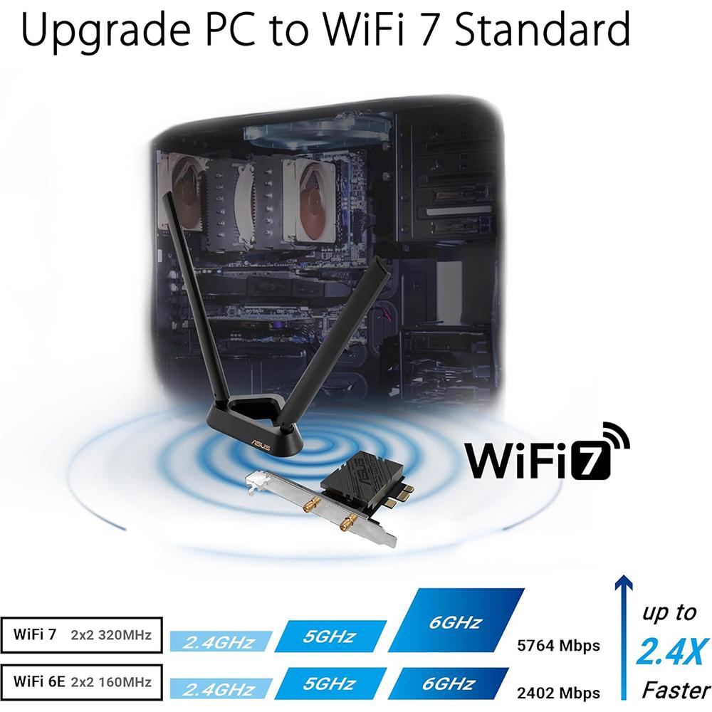 ASUS PCE-AC92BT WiFi 6 Bluetooth 5.2 PCIe Adapter - Dual Band 802.11ax Wireless Network Card for Gaming & Streaming - High-Speed Desktop PC Upgrade for Home & Office Use