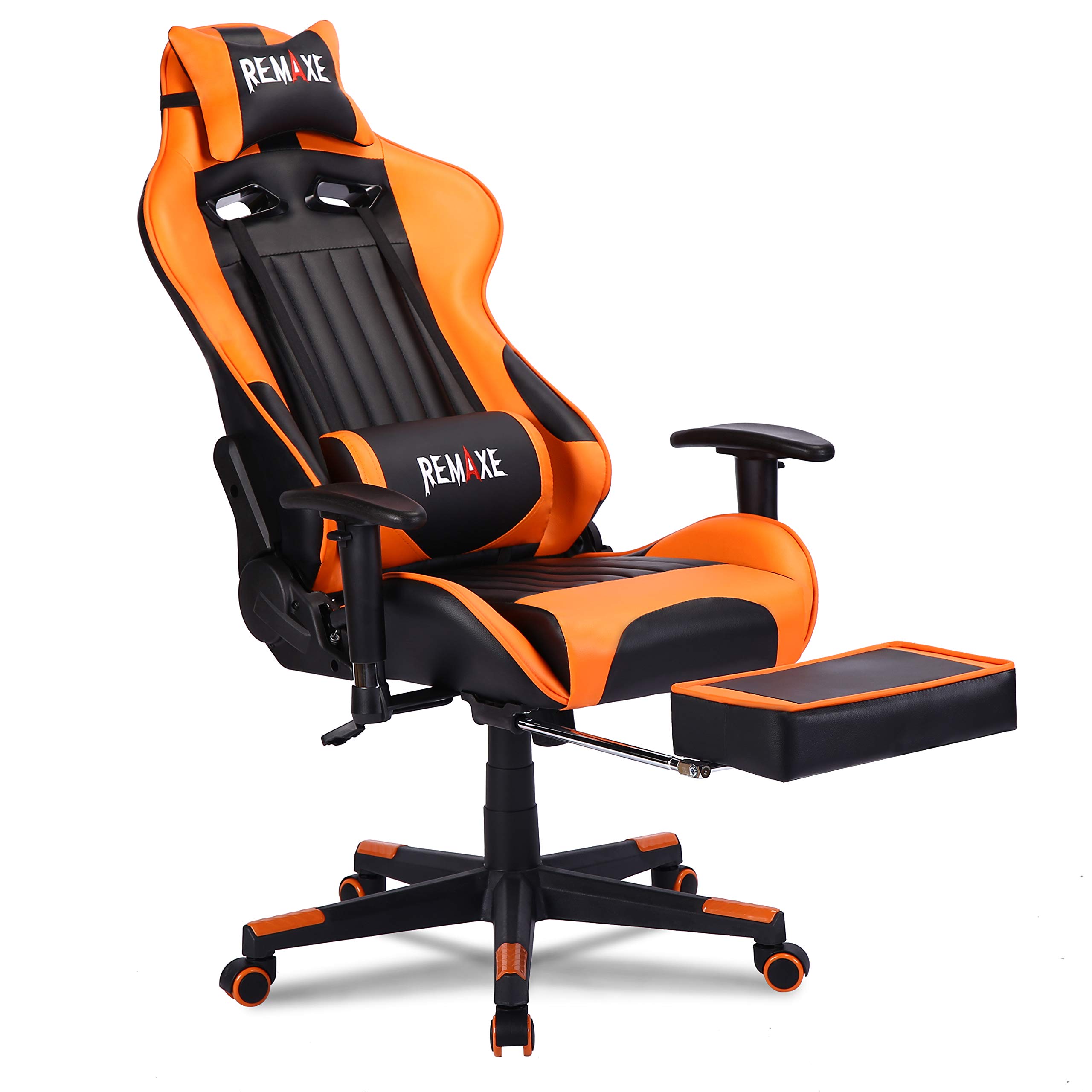 Premium Ergonomic Gaming Chair with Footrest & Lumbar Support - High Back Racing Style PU Leather Office Chair for PC/Computer Gaming - Perfect for Esports, Streaming & Home Office Workspace