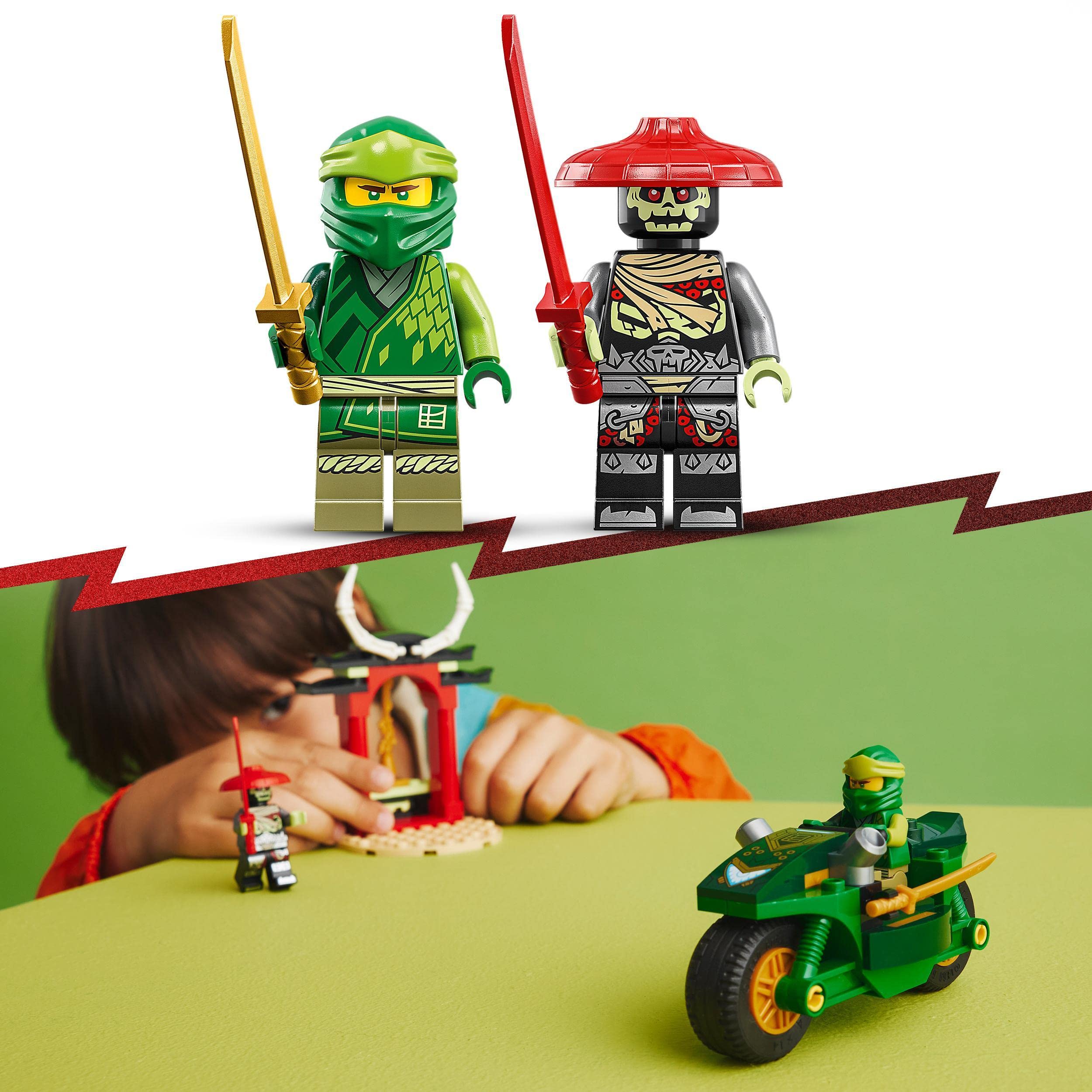 LEGO Ninjago Lloyd's Ninja Motorcycle 71788 - Building Toy for Kids Ages 4+, Educational Play Set with 2 Minifigures, Easy to Build for Beginners - Perfect Birthday Gift for Boys & Girls | Creative Play, STEM Learning, Ninja Adventure Scenes