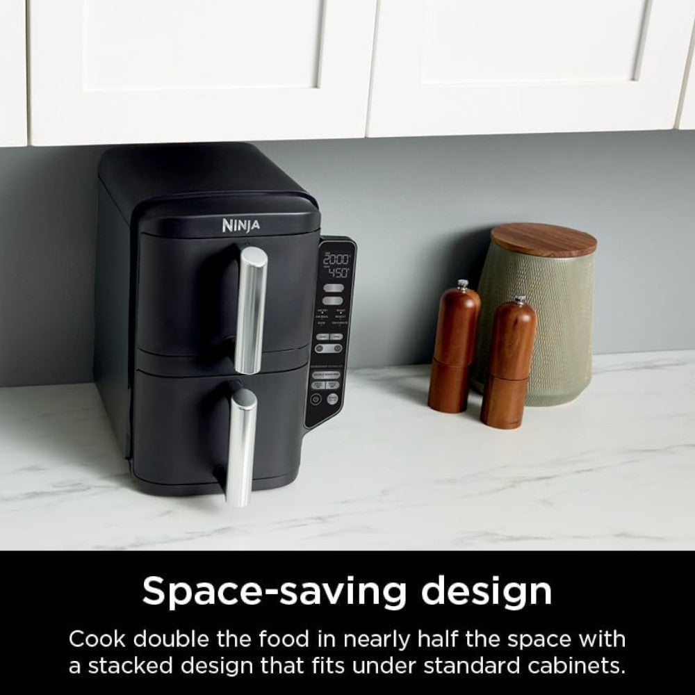 Ninja SL202CCO Double Stack Air Fryer Oven - Certified Refurbished with Home Essentials Warranty | Perfect for Family Cooking, Meal Prep & Healthy Air Frying