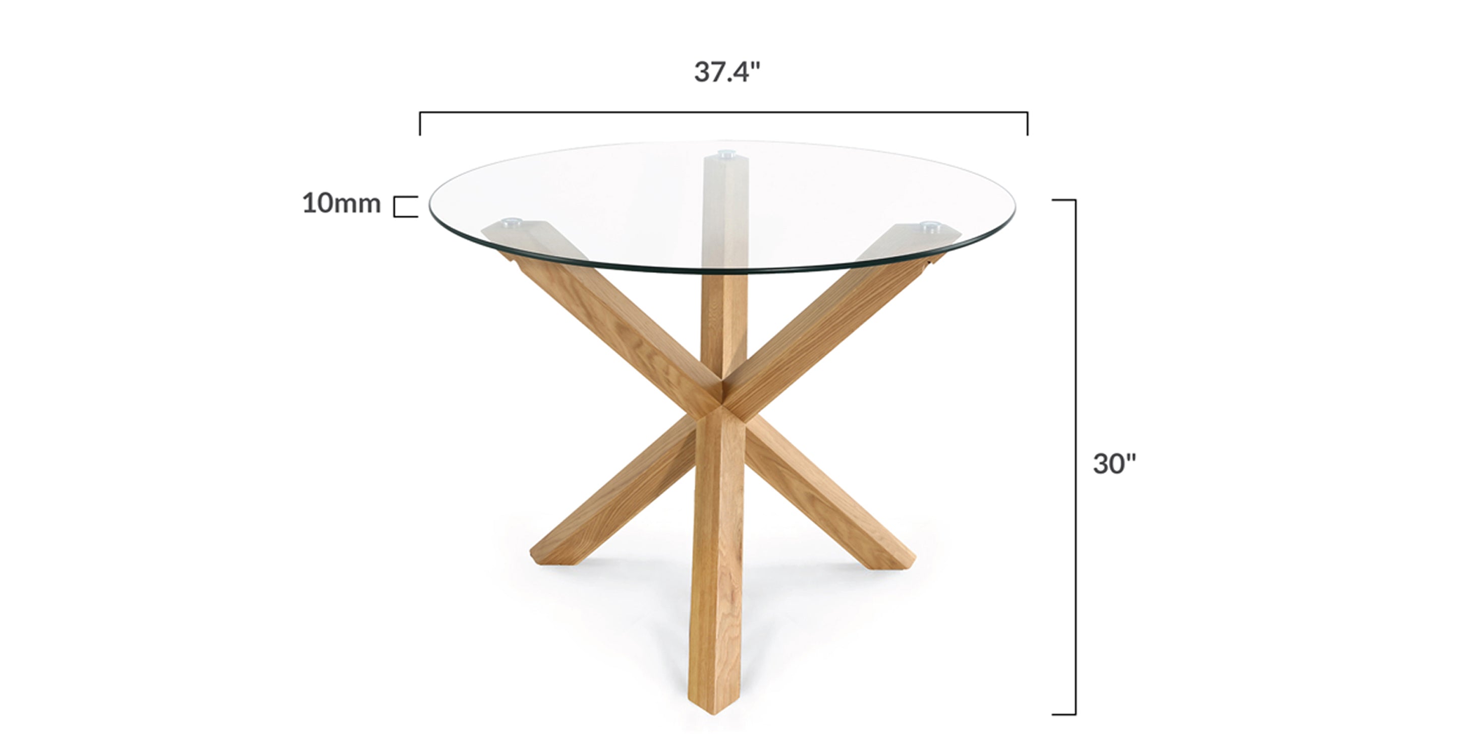 Kennedy 37.4 Inch Round Dining Table - Modern Wood Kitchen Table for Small Spaces - Perfect for Breakfast Nook, Apartment Dining, and Cozy Family Meals