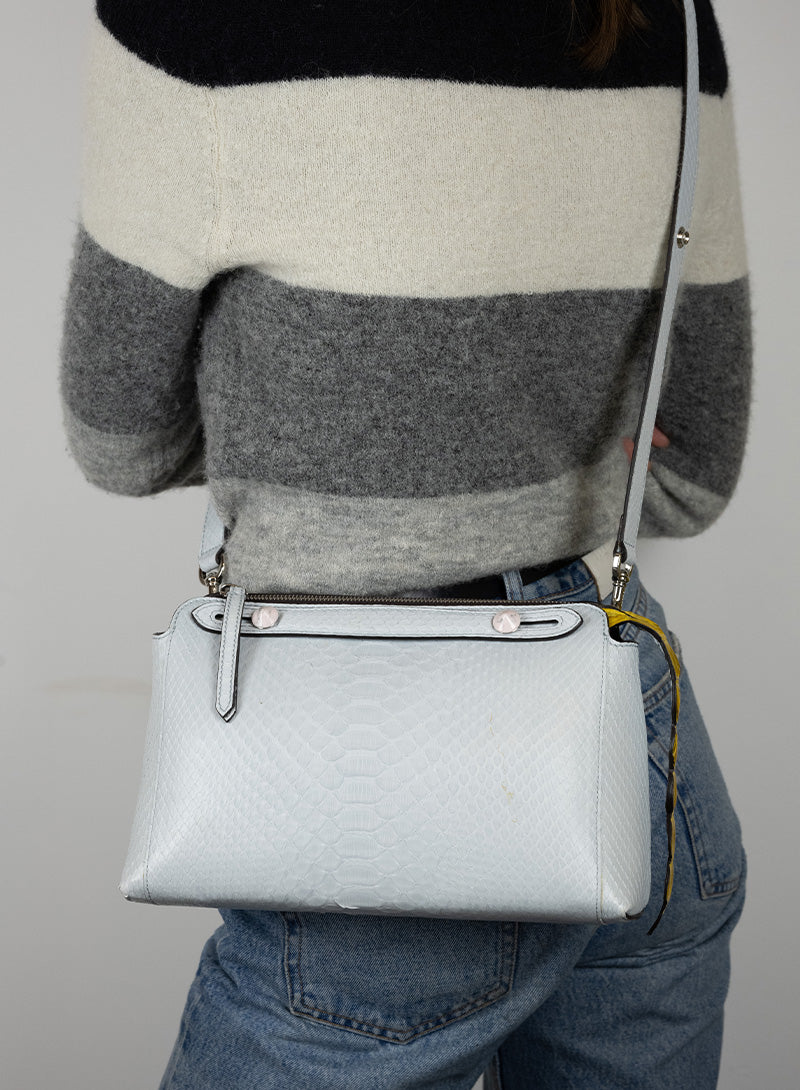 Fendi The Way Leather Handbag in Light Blue - Stylish Designer Purse for Women, Perfect for Work, Travel, and Everyday Use