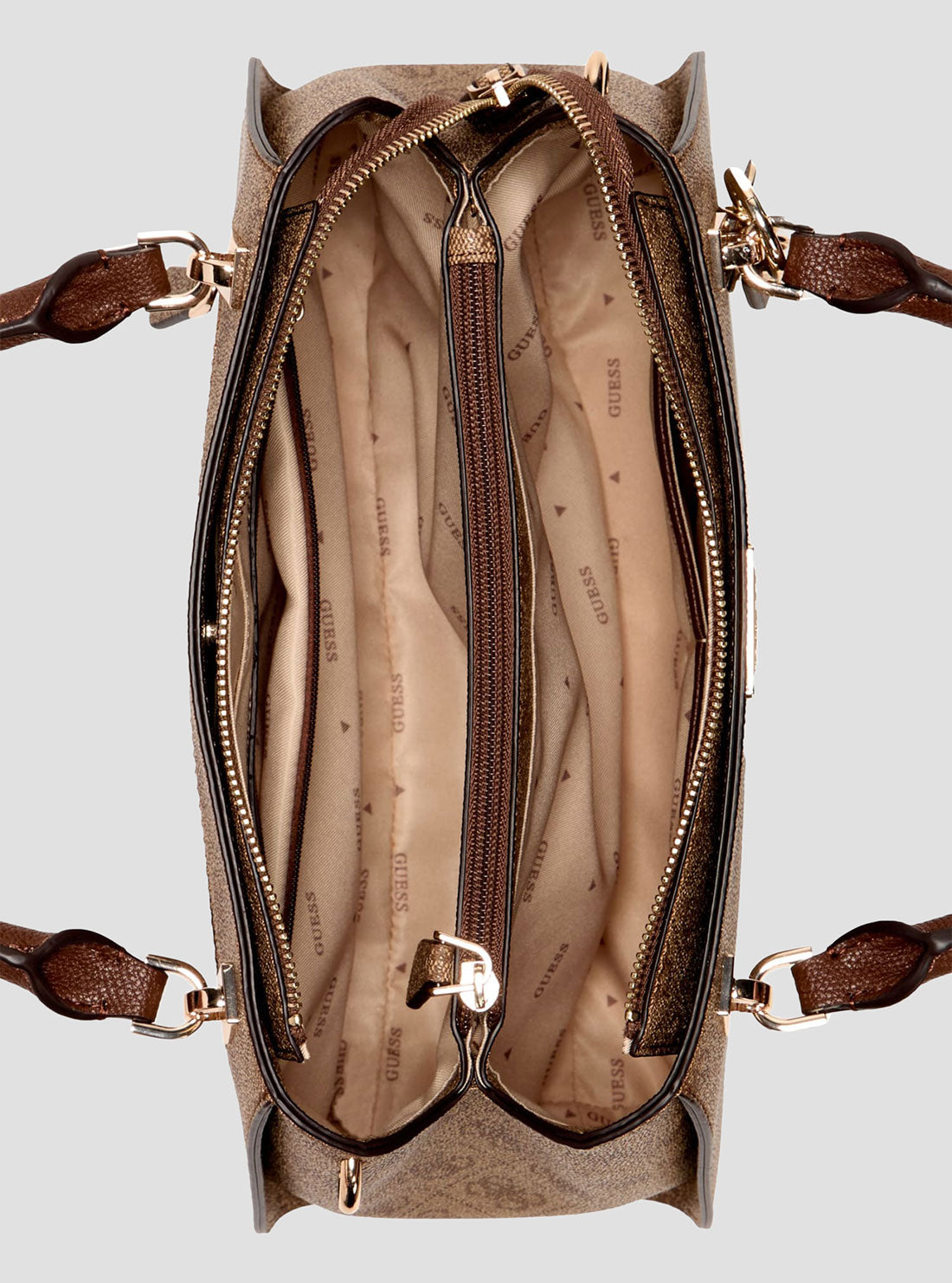 Noelle Brown Leather Satchel Bag with Logo - Stylish Crossbody Purse for Women, Perfect for Work, Travel & Everyday Use